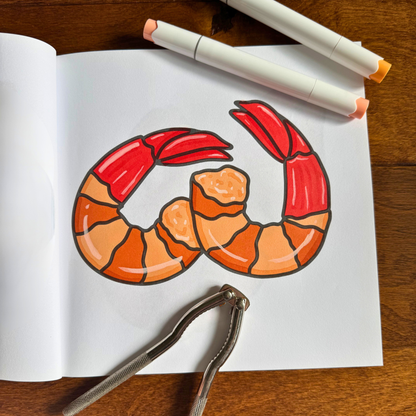 Seafood & Shellfish Coloring Book