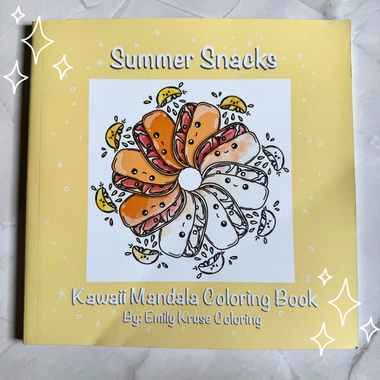 Summer Snacks: Kawaii Mandala Coloring Book