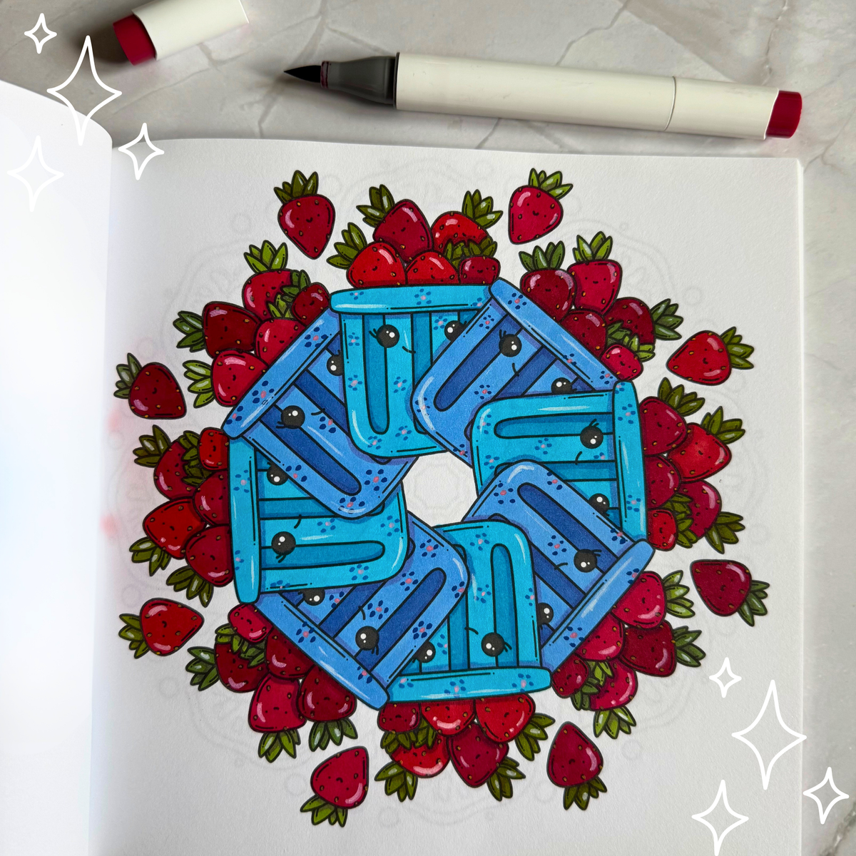 Plated Pals: Kawaii Mandala Coloring Book