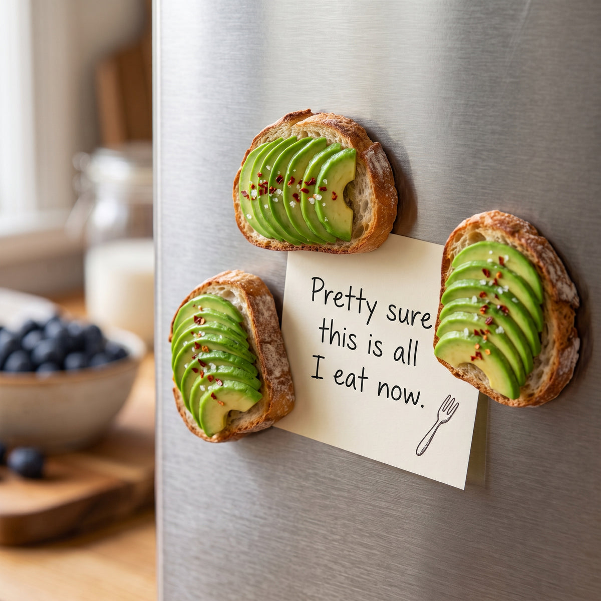 Tiny Avocado Toast Magnet